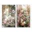 Grunge Pink Green Summer Flowers - 2 Piece Painting Set on Canvas-435500677-435500676