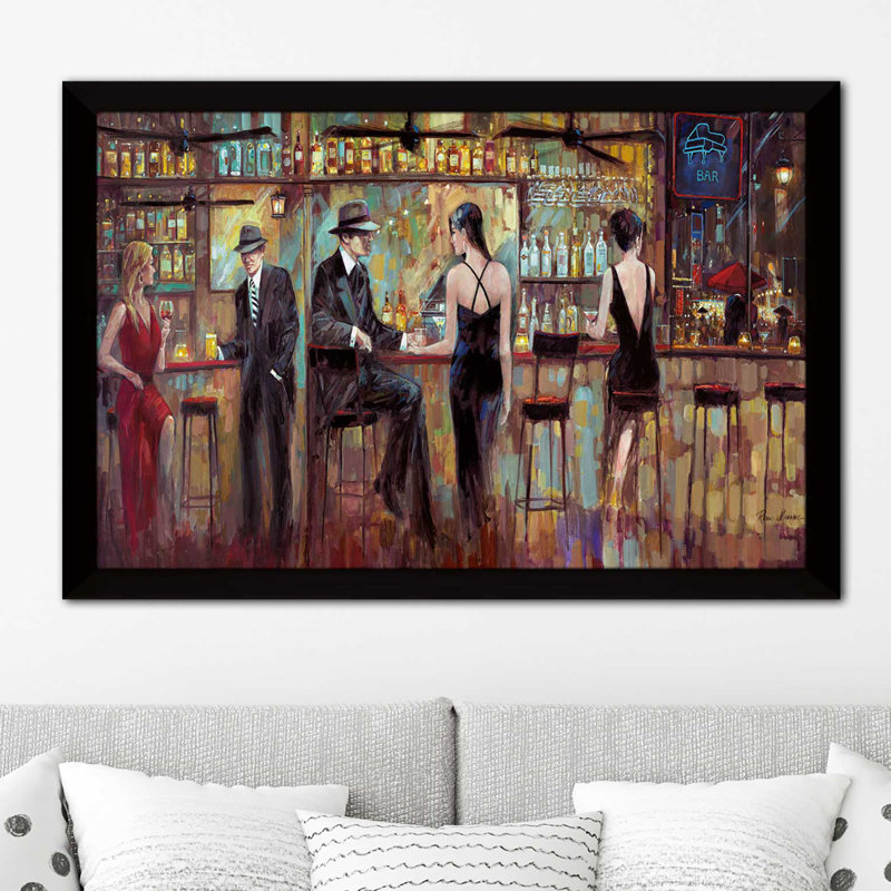 «Happy Hour» par Ruanne Manning - reproduction de cadre photo, H 35,5 po x l 51,5 po x P 0,75 po