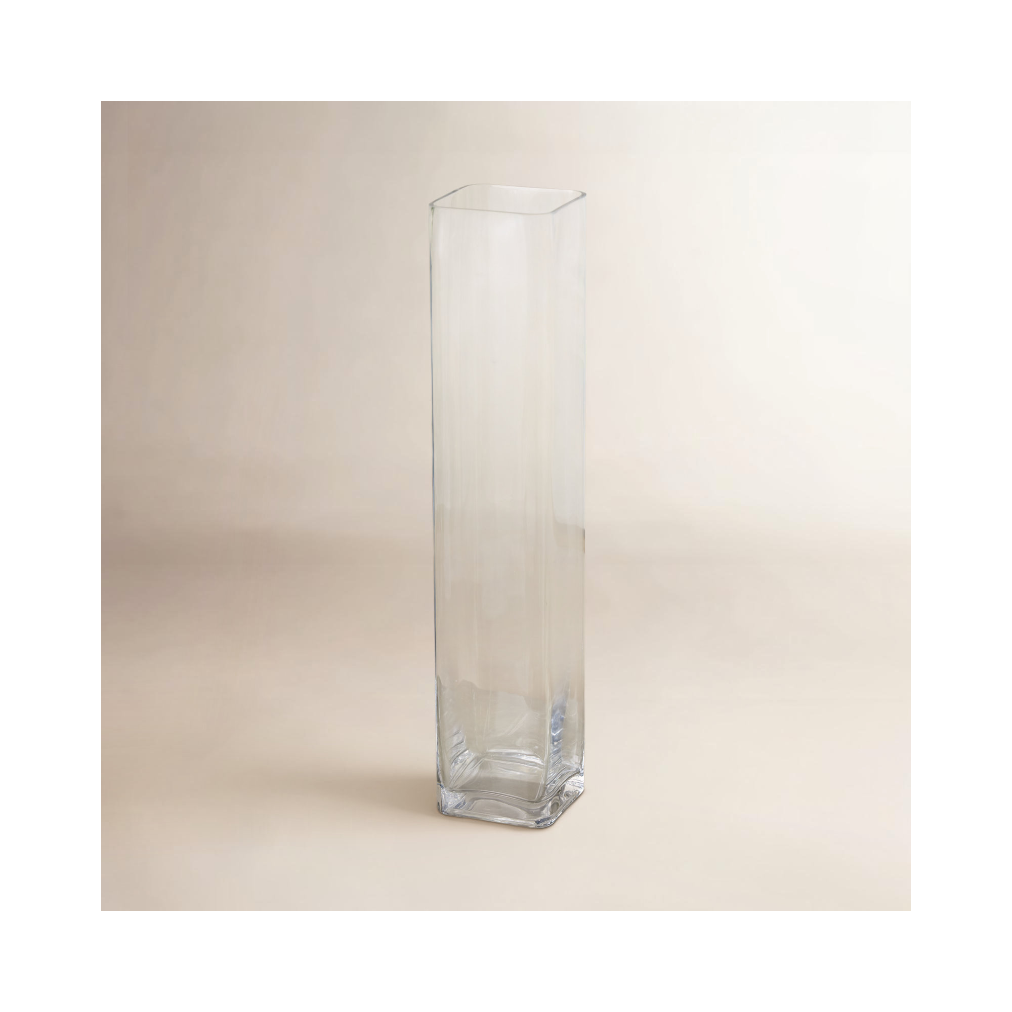 Cole and Grey Glass Tall Minimalistic Clear Decorative Vase, 19.9" H x 4.2" W x 4.2" D
