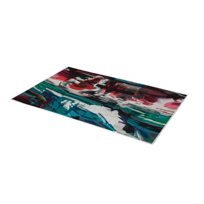 Premium Hall Carpet, 3.3 x 6.6 Feet, 100% Polyester, 0.3 in Pile Height | Antibacterial, Non-Slip Underside, Machine Washable | Elegant 3D Digital Print Design, Perfect for Entryways & Living Rooms