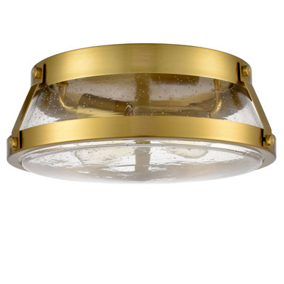 Matalyn Modern Ceiling Light Brass With Seeded Glass Shade
