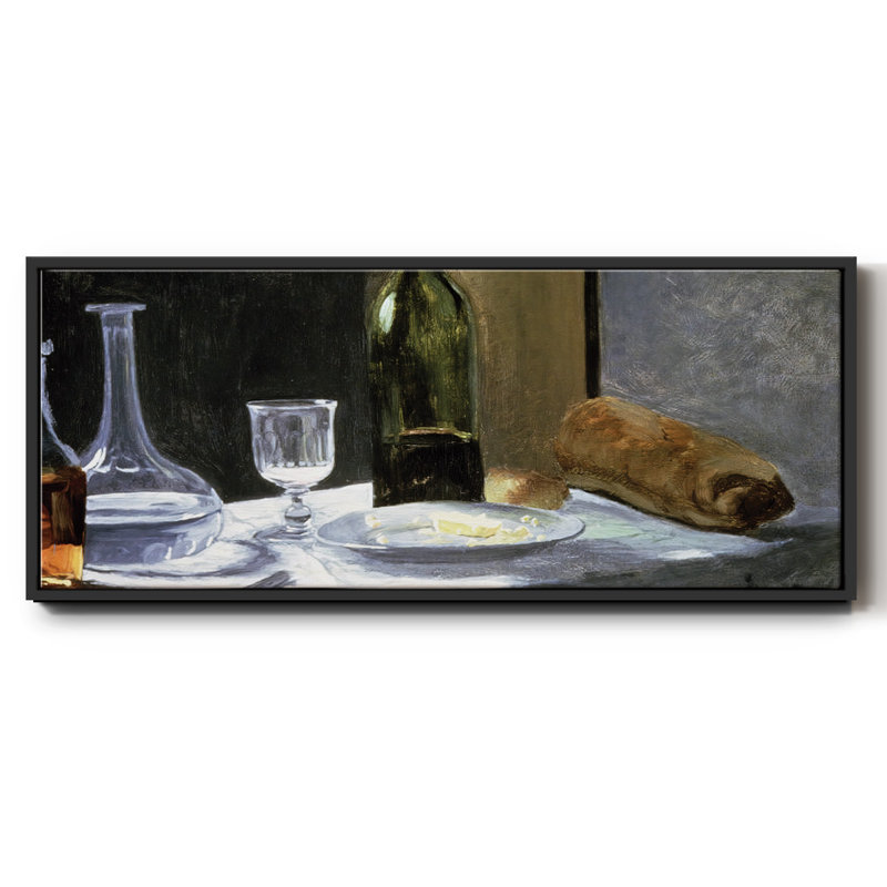 Nature morte avec des bouteilles, 1862 - toile encadrée, H 8 po x l 20 po