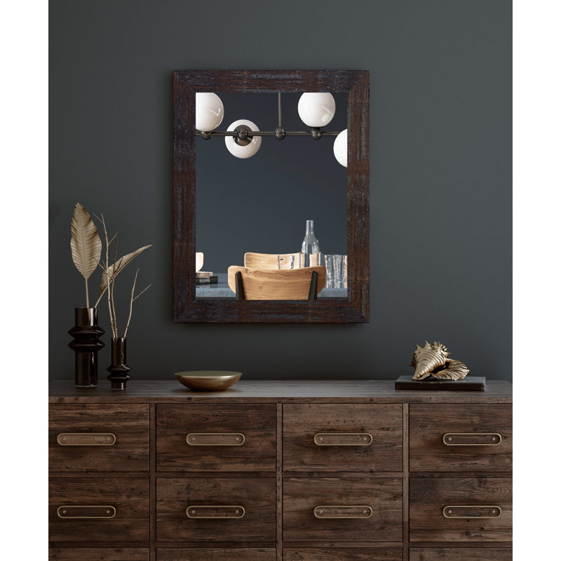 Miroir décoratif, Laiton acier industriel, 33 po x 32 po