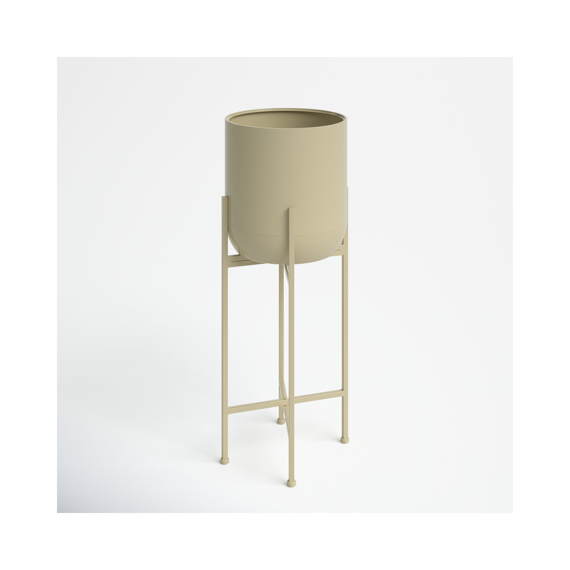 Metal Pot Planter, White, 35.5" H x 13" W x 13" D