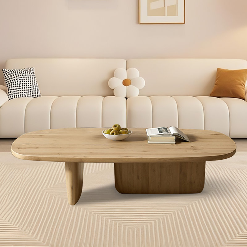 Table basse moderne et simple en bois massif Table basse originale en bois personnalisée pour le salon, Burlywood