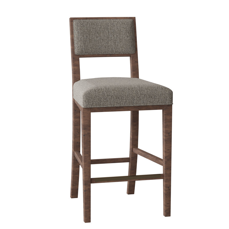 Dilworth Upholstered Stool with Solid Wood Frame, Tobacco, Bark (8789 06)