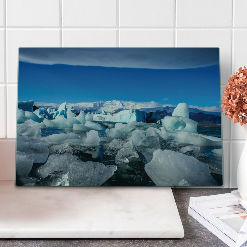 Planche à découper Ambesonne Ice Berg Glacier Elements lagon bleu azur multicolore