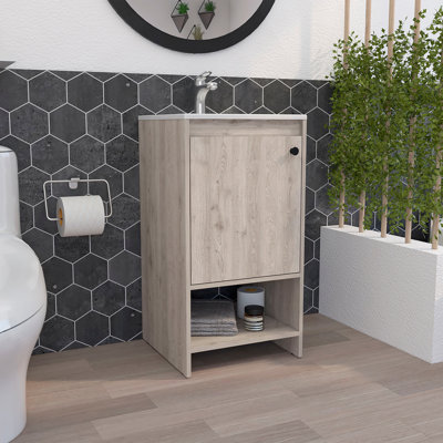 Meuble-lavabo autoportant, une tablette ouverte