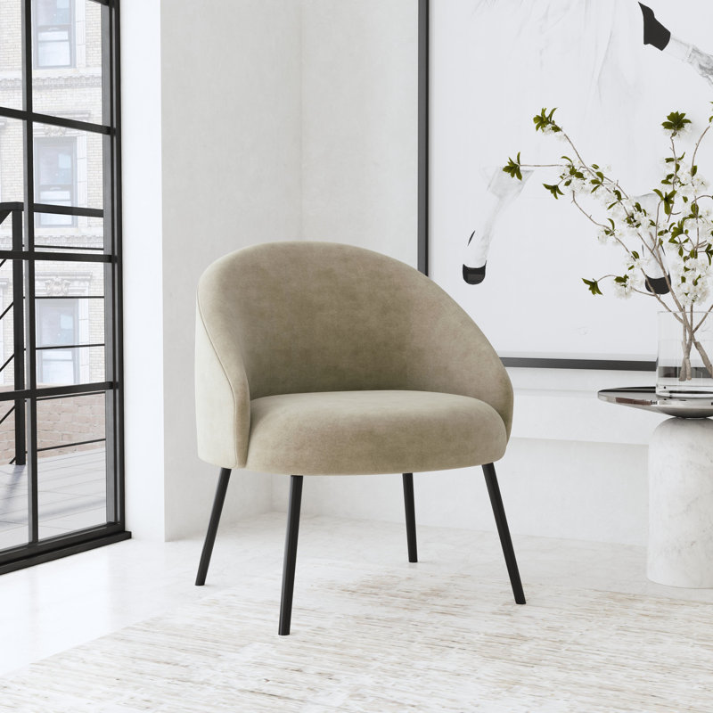 Esko Upholstered Accent Chair, Taupe Velvet