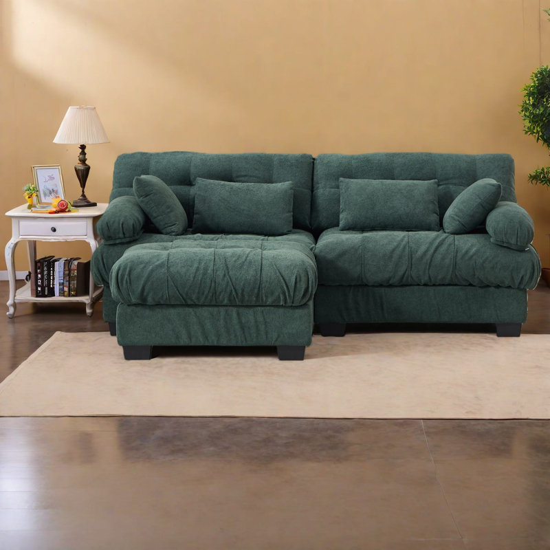 Canapé modulaire à assise profonde, canapé en forme de L moderne pour le salon