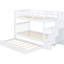 Lit superposé Twintwin avec lit gigogne et structure blanche stable pour chambre à coucher - Bois massif-2115182781