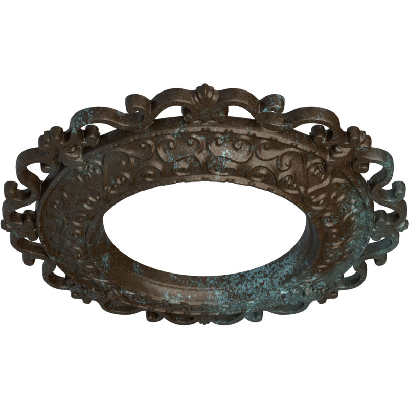Médaillon de plafond traditionnel Endurathane, 14 3/4 po de diamètre x 1 3/4 po (convient aux auvents jusqu'à 4 po), finition de boue Mississippi peinte à la main