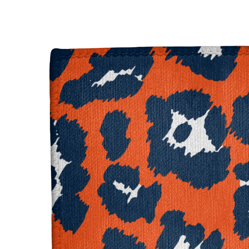 Imprimé animalier orange/bleu marine/blanc Tapis décoratif, Rectangle 5 pi x 7 pi