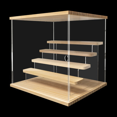5 Tier Acrylic Wood Display Case With Light