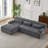 Veyra Boneless L-Shape Modern Chenille Oversized Sectional Sofa with Tufted Design and Comfy Sleeper-118805567-118805564