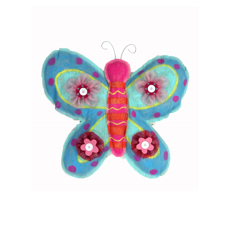 Décoration murale en toile jute à plaque papillon