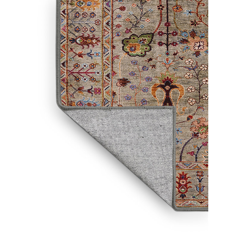 Tapis 100% Mid-Century moderne lavable à la machine 2418, Rectangle 6 pi x 9 pi