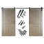 Portes de grange géométriques doubles non assemblées et finies de 32 po x 80 po Homacer Classic Gray-123441215
