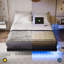 Kathrene Floating Metal Bed Frame with LED Lights and Charging Station, Open-Frame, Underbed Storage Space No Box Spring-1419899220