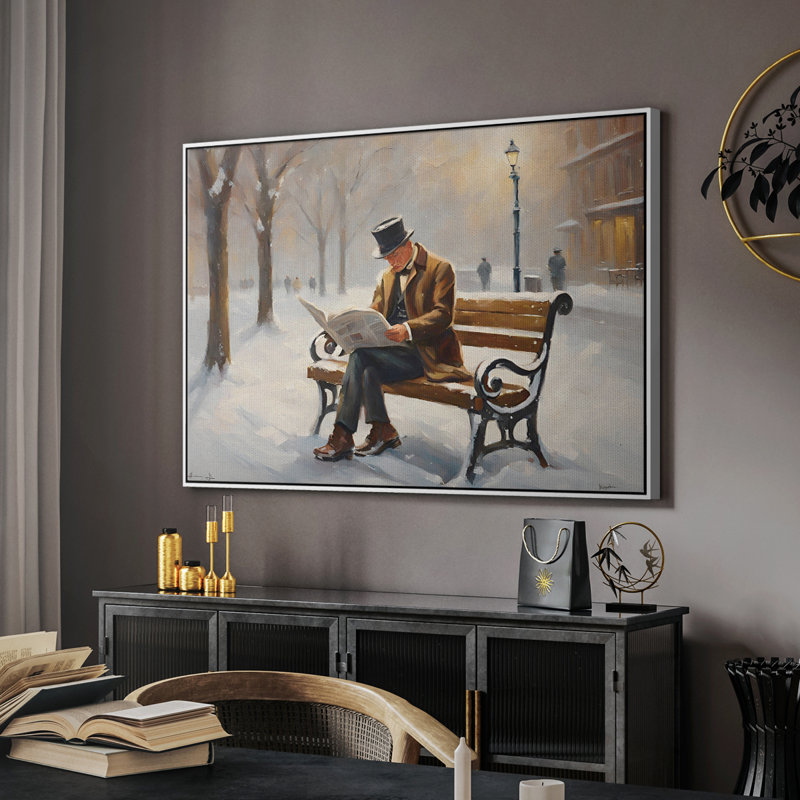 Paysage rétro - CLxxxix, Toile encadrée flottée blanche, 27" H x 41" W