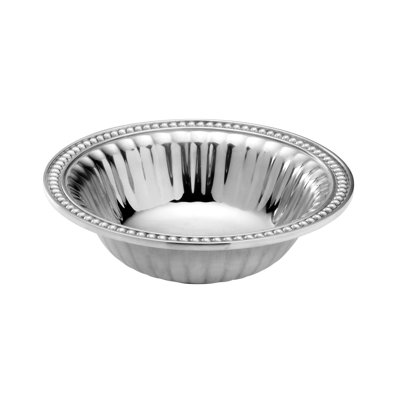 Wilton Armetale Flutes and Pearls Round Snack Bowl, 8-Inch, Silver