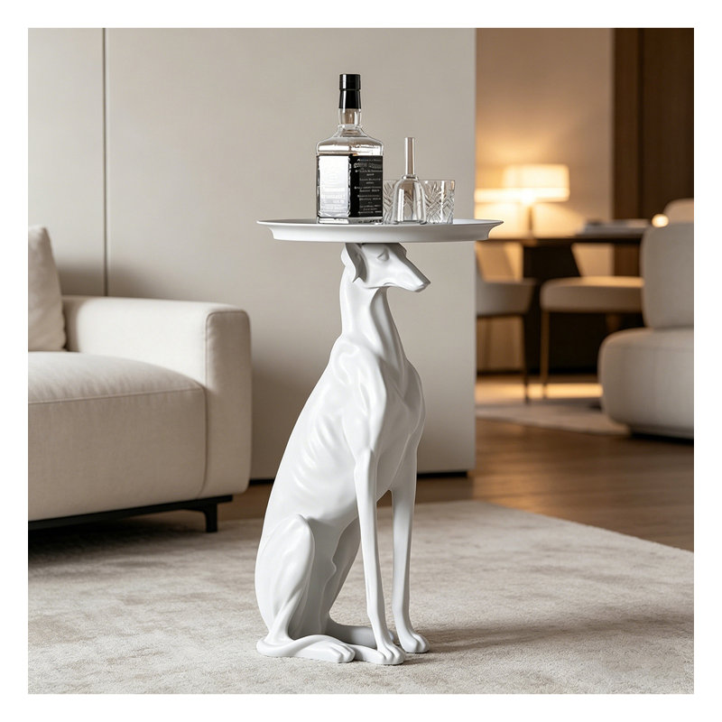 Table d'appoint artistique en fibre de verre Whippet
