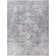 Oriental Machine Washable Polyester/Cotton Area Rug in Gray/Ivory