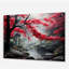 Art mural acrylique forêt rouge-101523865