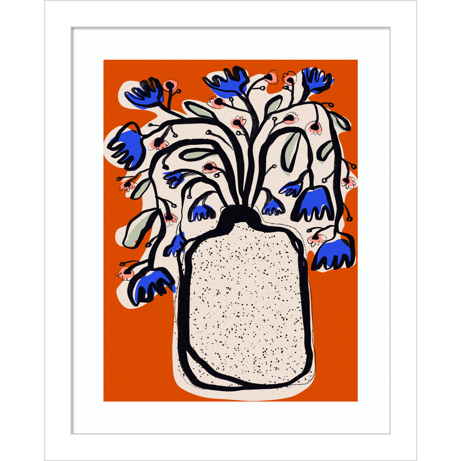 Galya "Lovely Flower Bouquet" Print, White, 13" H x 11" W