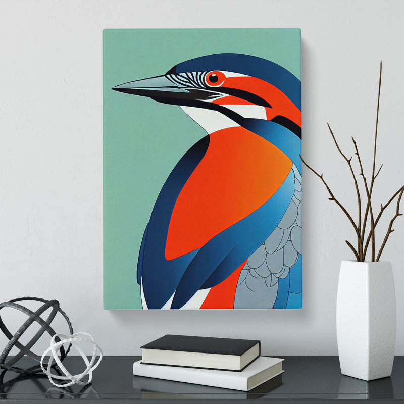 Kingfisher - Wrapped Canvas, 60cm H x 40cm W x 3cm D