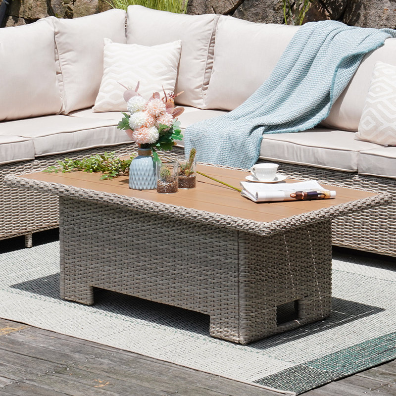 Rectangular Steel Extendable Outdoor Coffee Table , 51.18 " W 26.67 " D