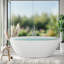 Baignoire autoportante contemporaine blanche brillante 71 po x 35 po x 22 po écologique avec grillage avec drain 18729-6