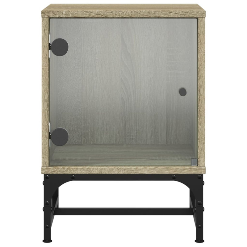 Genagra 35cm W Steel Bedside Table, Sonoma Oak, Set of 2