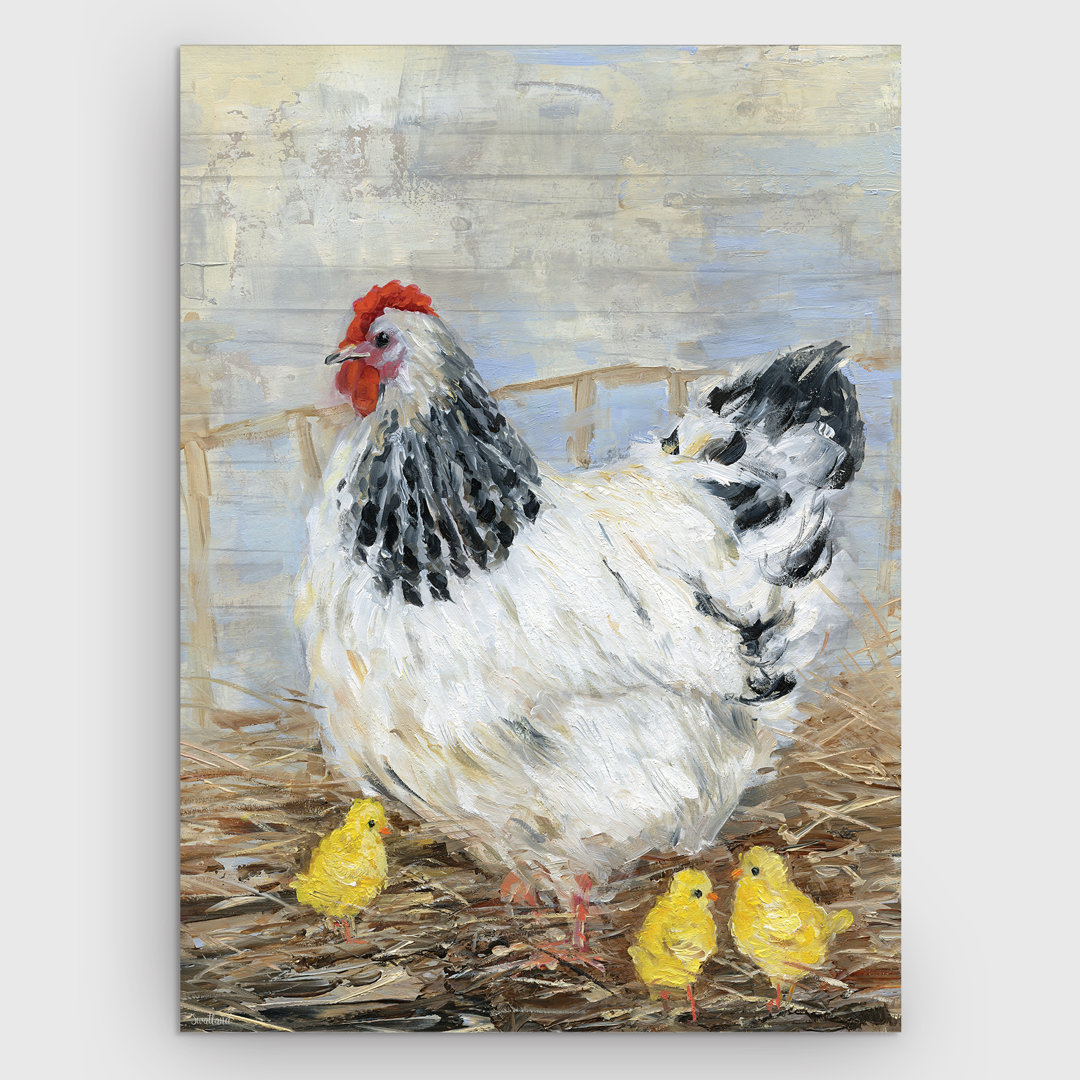 " Farmhouse Chicken " by Sally Swatland August Grove® 