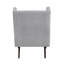 Fauteuil à oreilles contemporain gris, revêtement en chenille, structure décorative, structure en contreplaqué-562815344