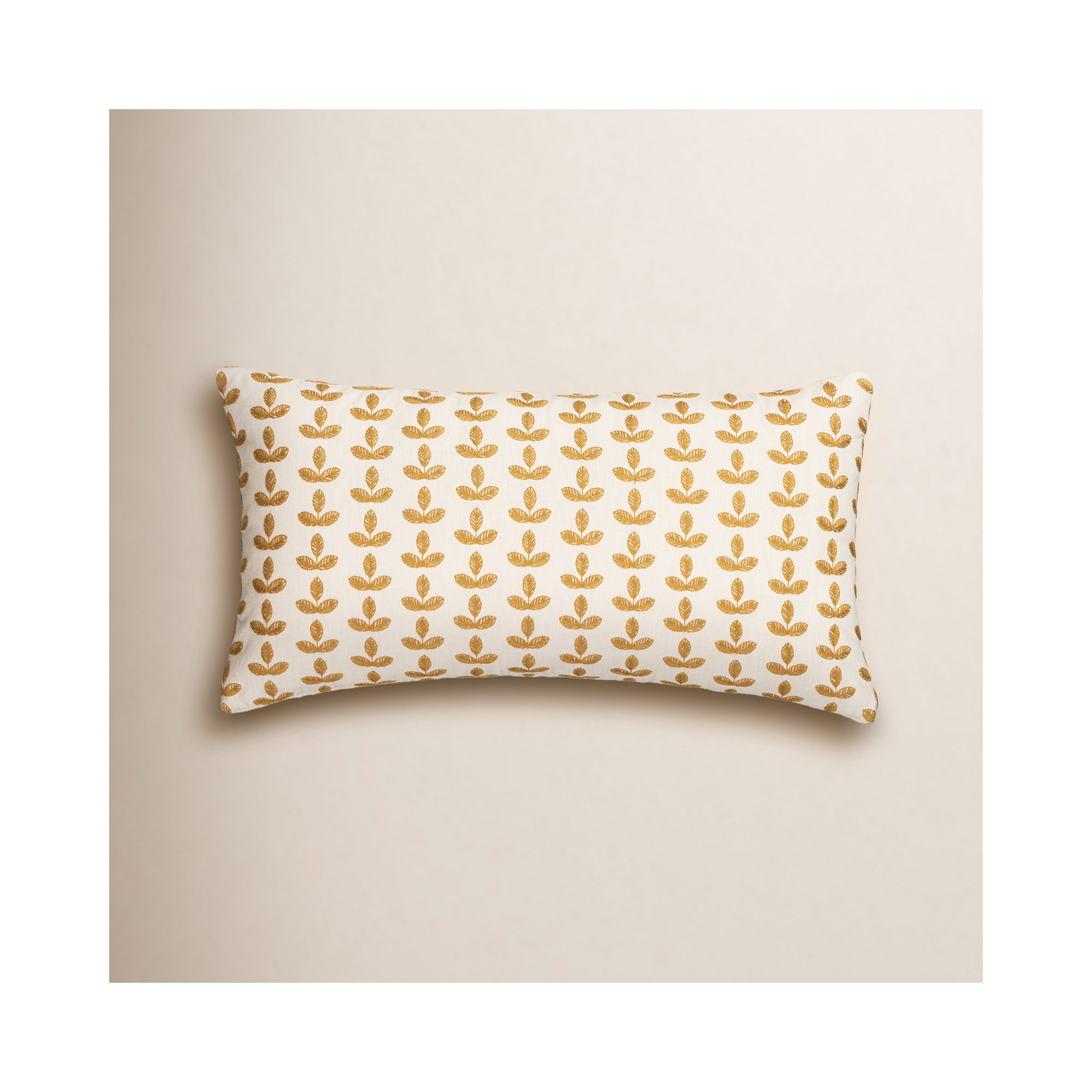 Birch Lane Trillium Throw Pillow Lumbar, Yellow Floral, Polyester