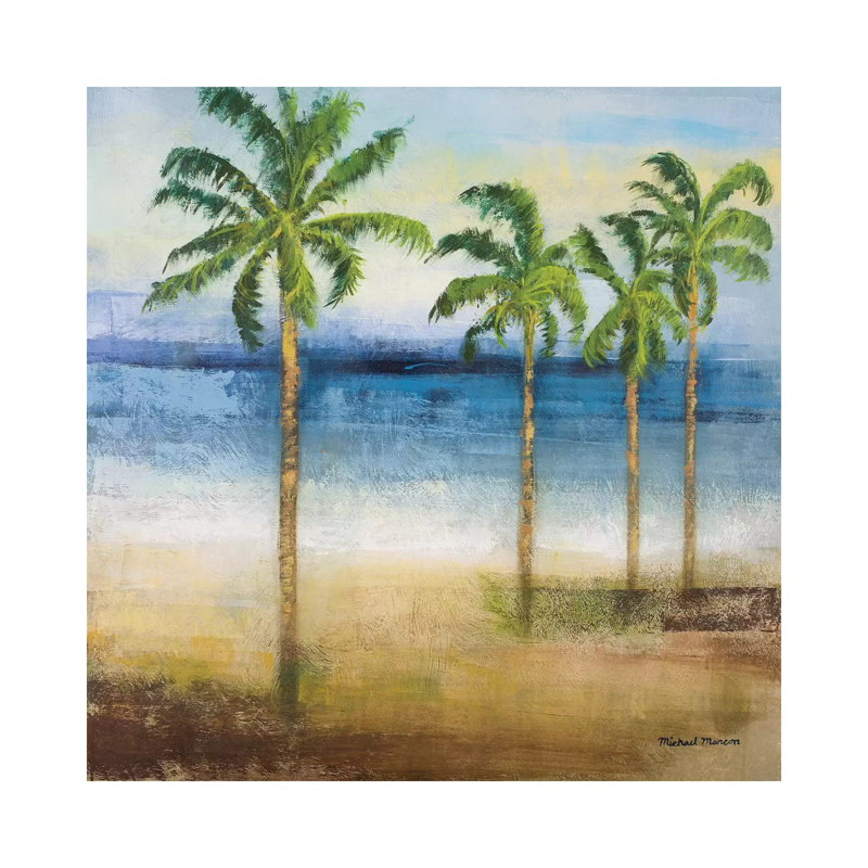 Ocean Palms II by Michael Marcon - Wrapped Canvas Painting, 30.48cm H x 30.48cm W