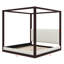 Lit plateforme moderne à baldaquin en bois, tête de lit tapissier pour un sommeil confortable-129390415-129390418