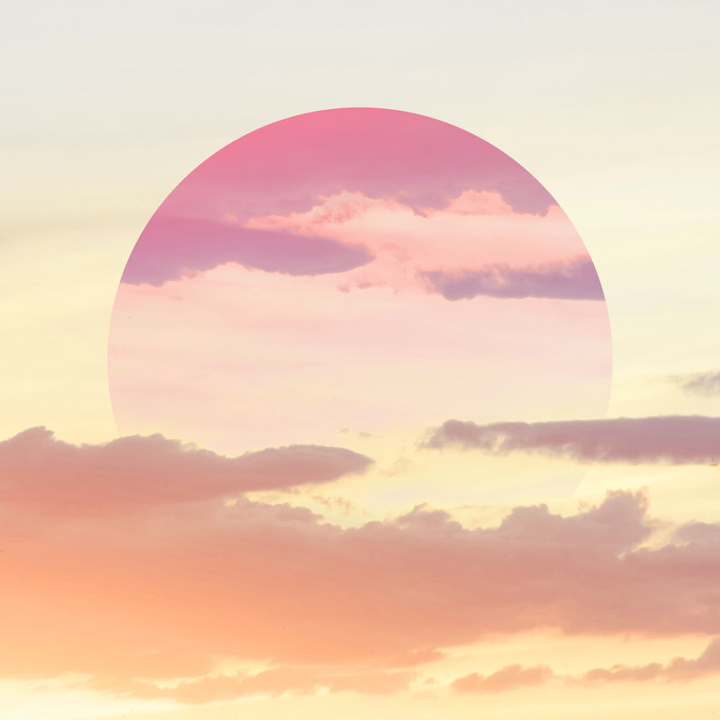 Coucher de soleil magnifique, H 12 po x l 12 po