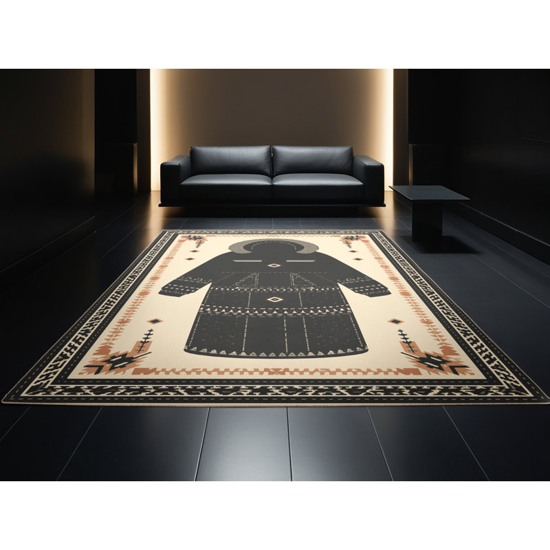 Tapis brun doux et moelleux au look traditionnel rétro Dormont, 8 x 10