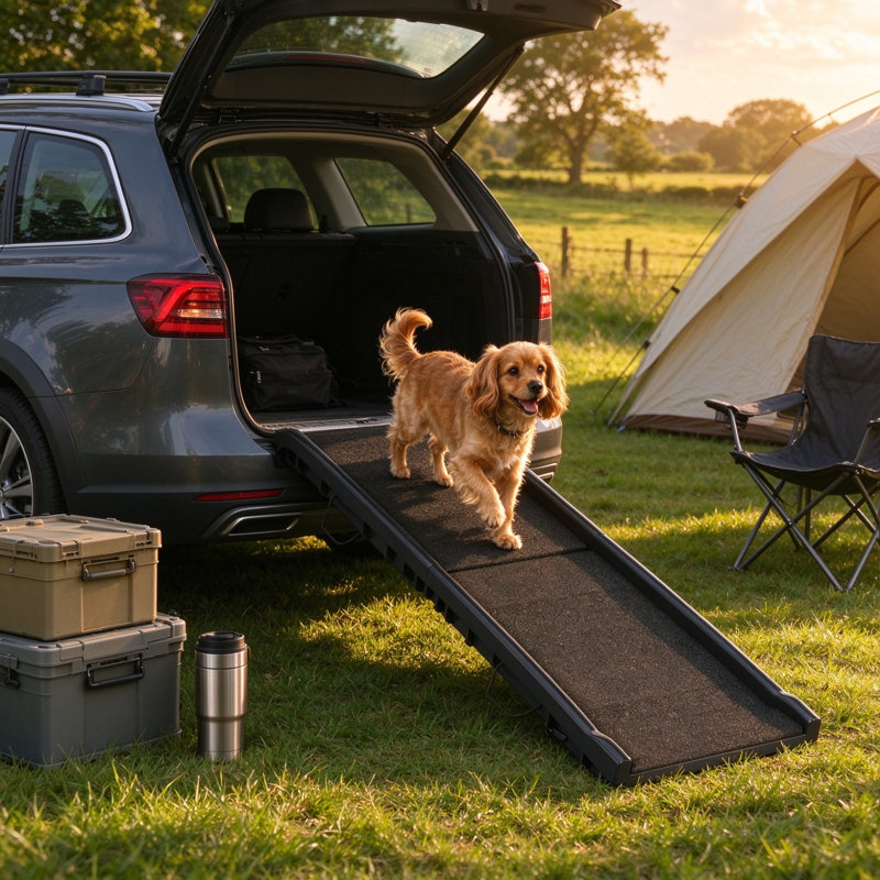 Foldable Dog Ramp with Frosted Anti-slip Surface, Portable & Lightweight, for Cars, Home, 155 x 38.5 x 15.5 cm