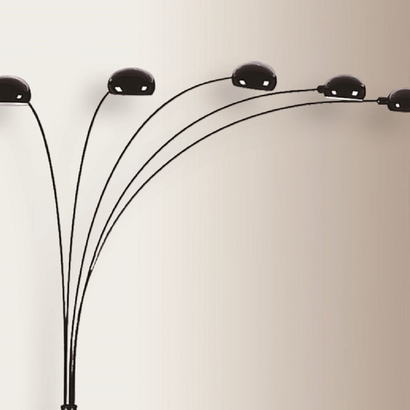 Modern Design Classic Peacock Shade 82 Inch Floor Lamp With Multiple Adjustable Heads And Dimmer, Perfect For Stylish Living Rooms.