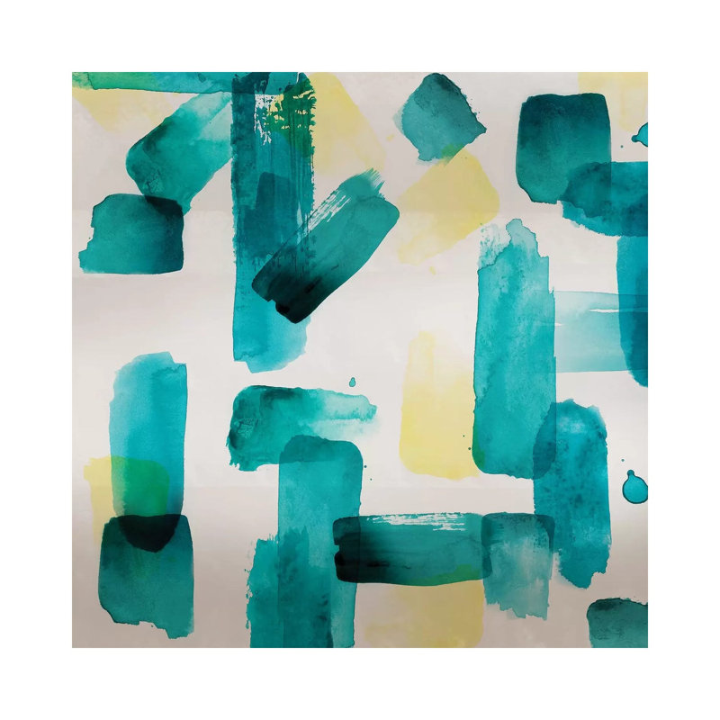 Aqua Abstract Square II by Northern Lights - Wrapped Canvas Painting, 30.48cm H x 30.48cm W x 1.91cm D