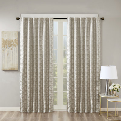 Cassius Damask Total Blackout Thermal Single 50x95" Curtain Panel