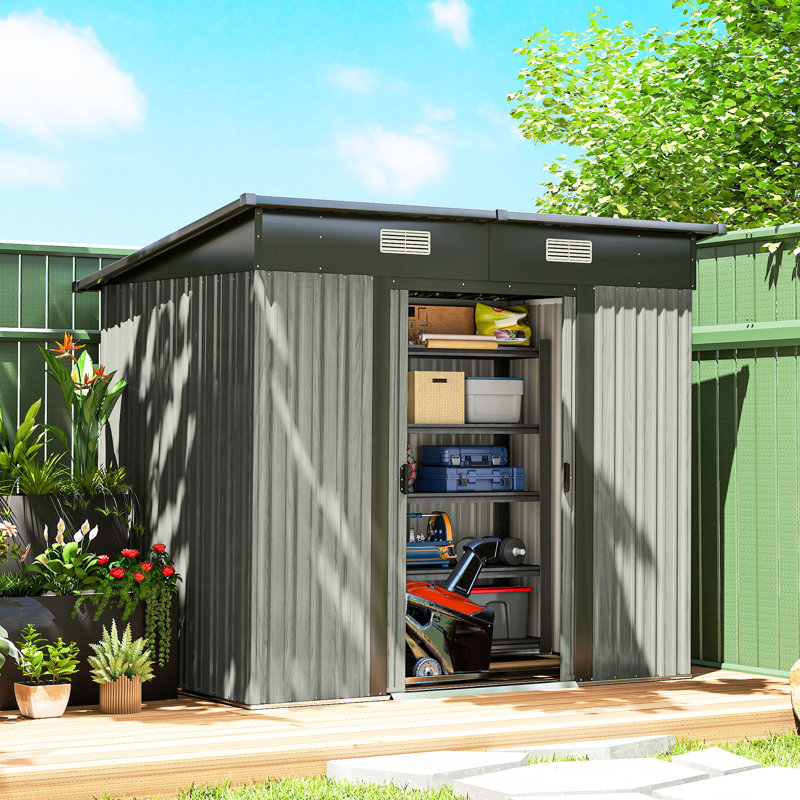 Garden Storage Shed, Grey