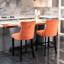 Revêtement contemporain en velours, coussin capitonné, pieds en bois, hauteur réglable, 2 (capitonnage orange orange, fabrication en bois massif)-121115358