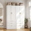 Système de rangement pour garde-robe de 140 cm × 173 cm avec 6 tiroirs, armoire avec portes et tringle.-1423986249