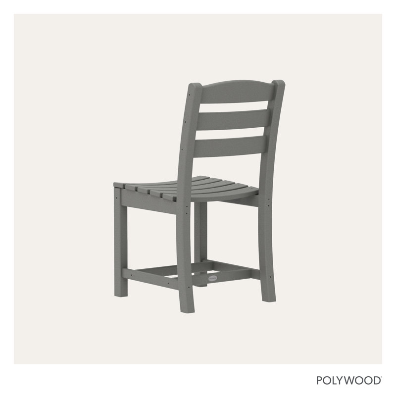 POLYWOOD La Casa Café Outdoor Dining Side Chair, Slate Gray