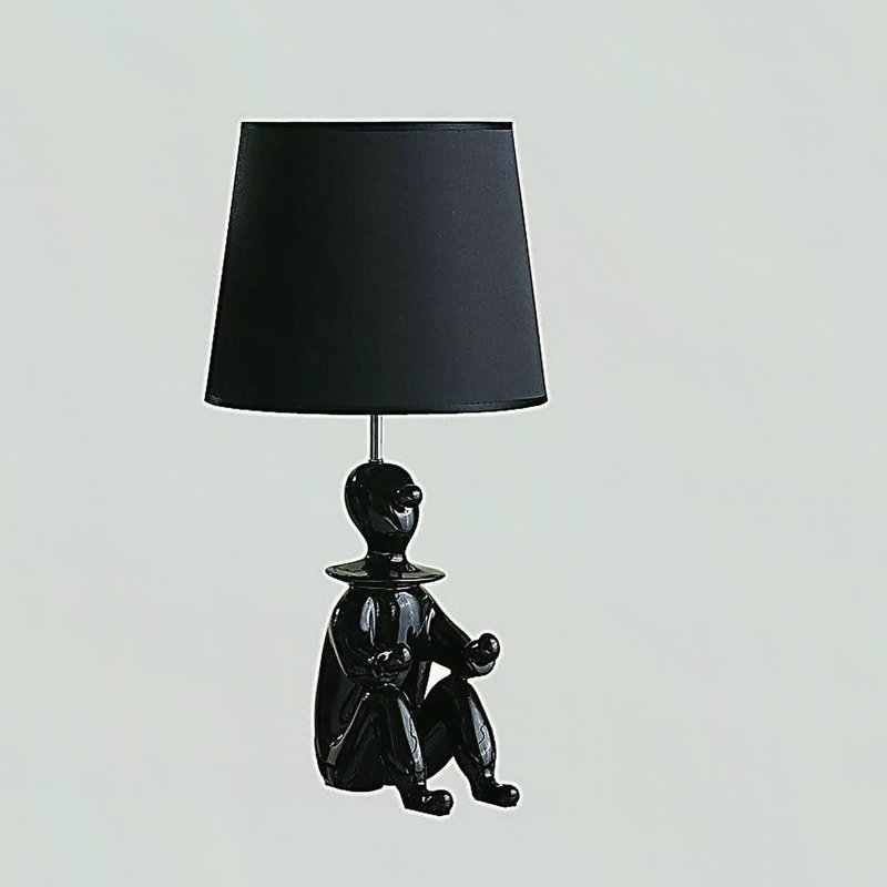 Lampe de table clown moderne 21,25 po, Noir, Noir