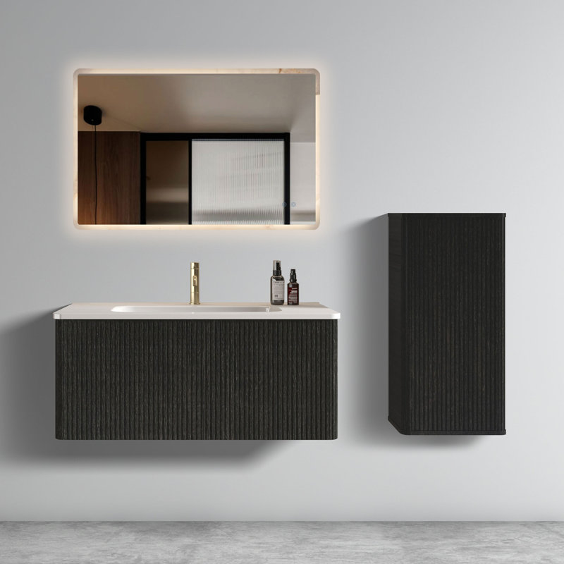 Rackard Freestanding or Wall-Mounted Bathroom Vanity with Sink